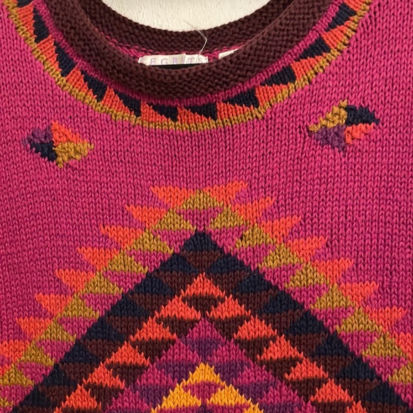 secrets sun prints hand knit sweater small - Picture 2 of 9